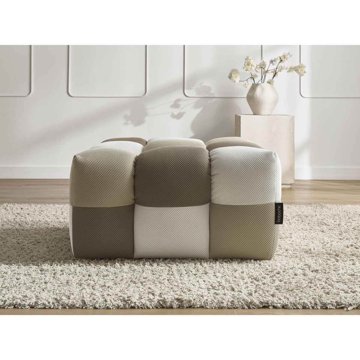 Pouf tissu mesh, CLOUD multicolore, BOBOCHIC