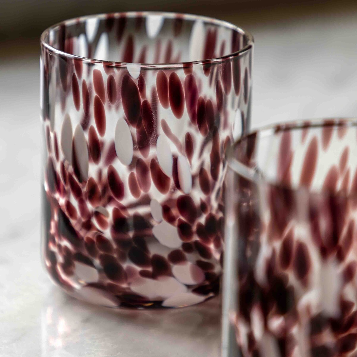 Set of 4 Confetti Tumbler Glasses brown              , ÉDITÉ