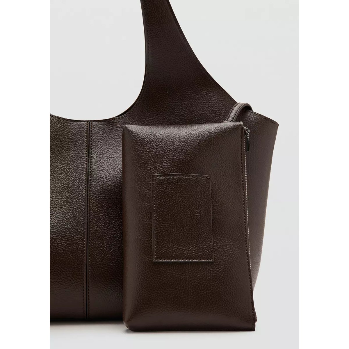 Grand sac cabas chocolat, MANGO
