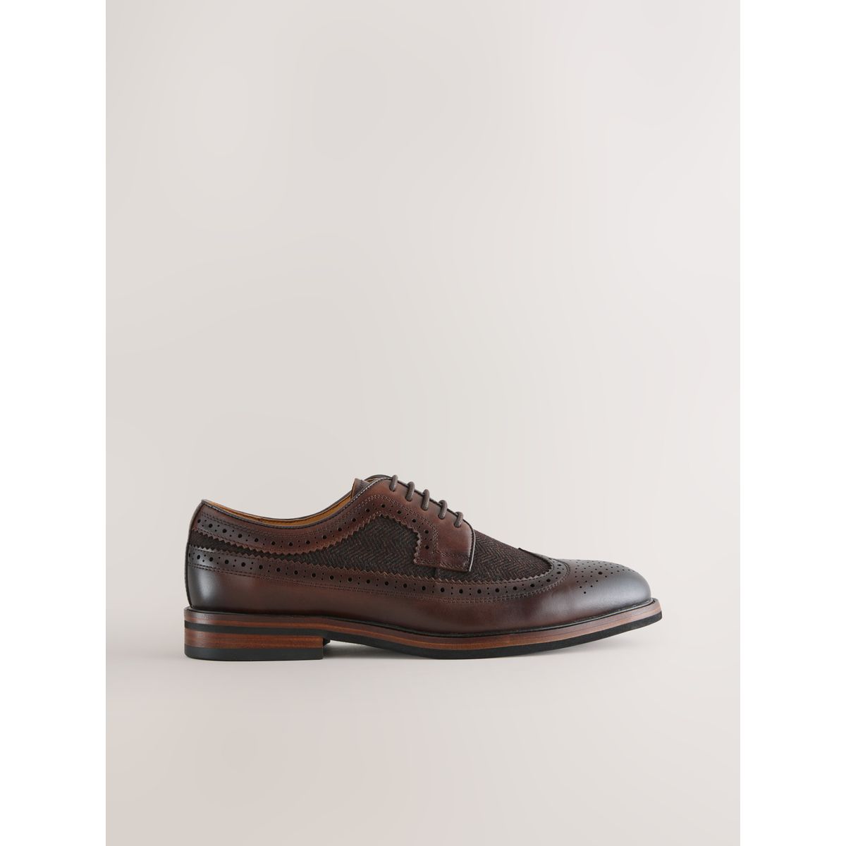 Chaussures brogue en cuir marron, NEXT