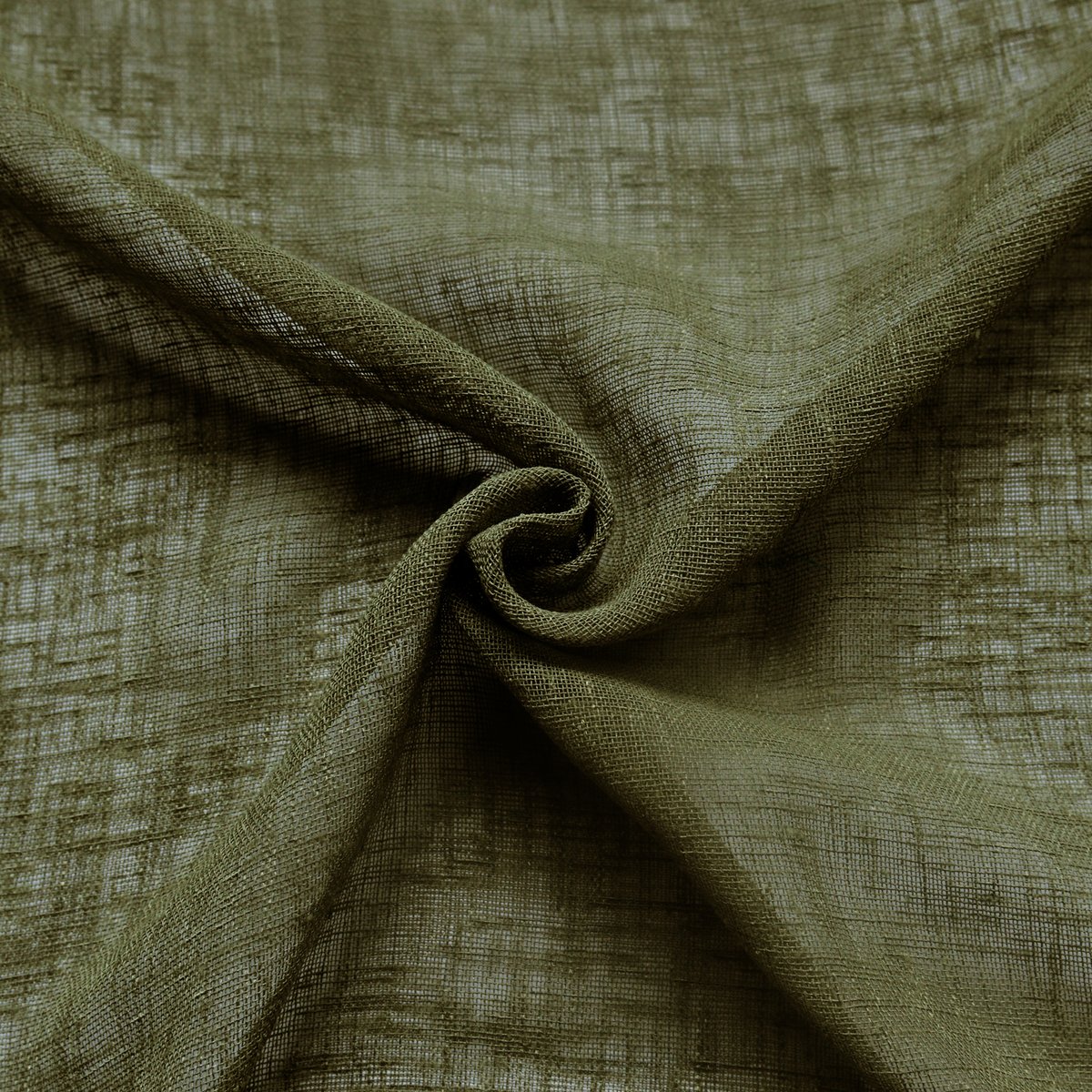 Voilage   - Effet lin fluide - QABANE vert olive, HOME MAISON