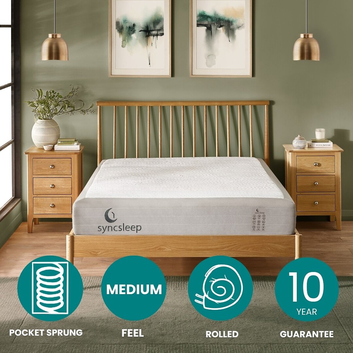 Balance 1000 Comfort Layers Pocket Sprung Mattress beige, SYNCSLEEP