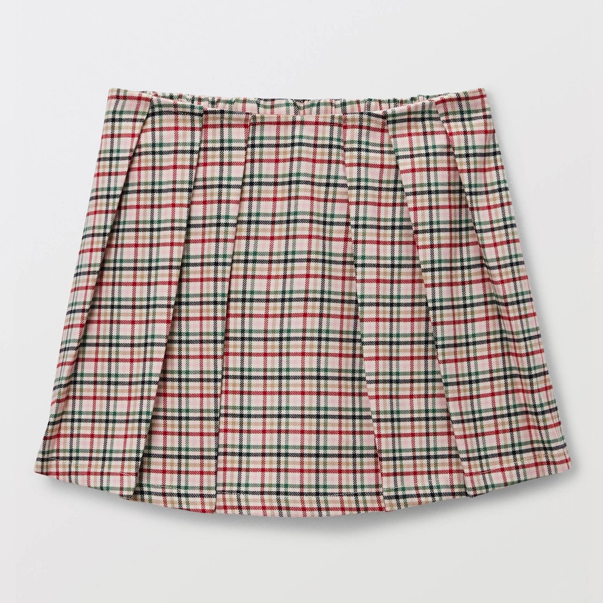 Jupe short à carreaux pleurote, MONOPRIX