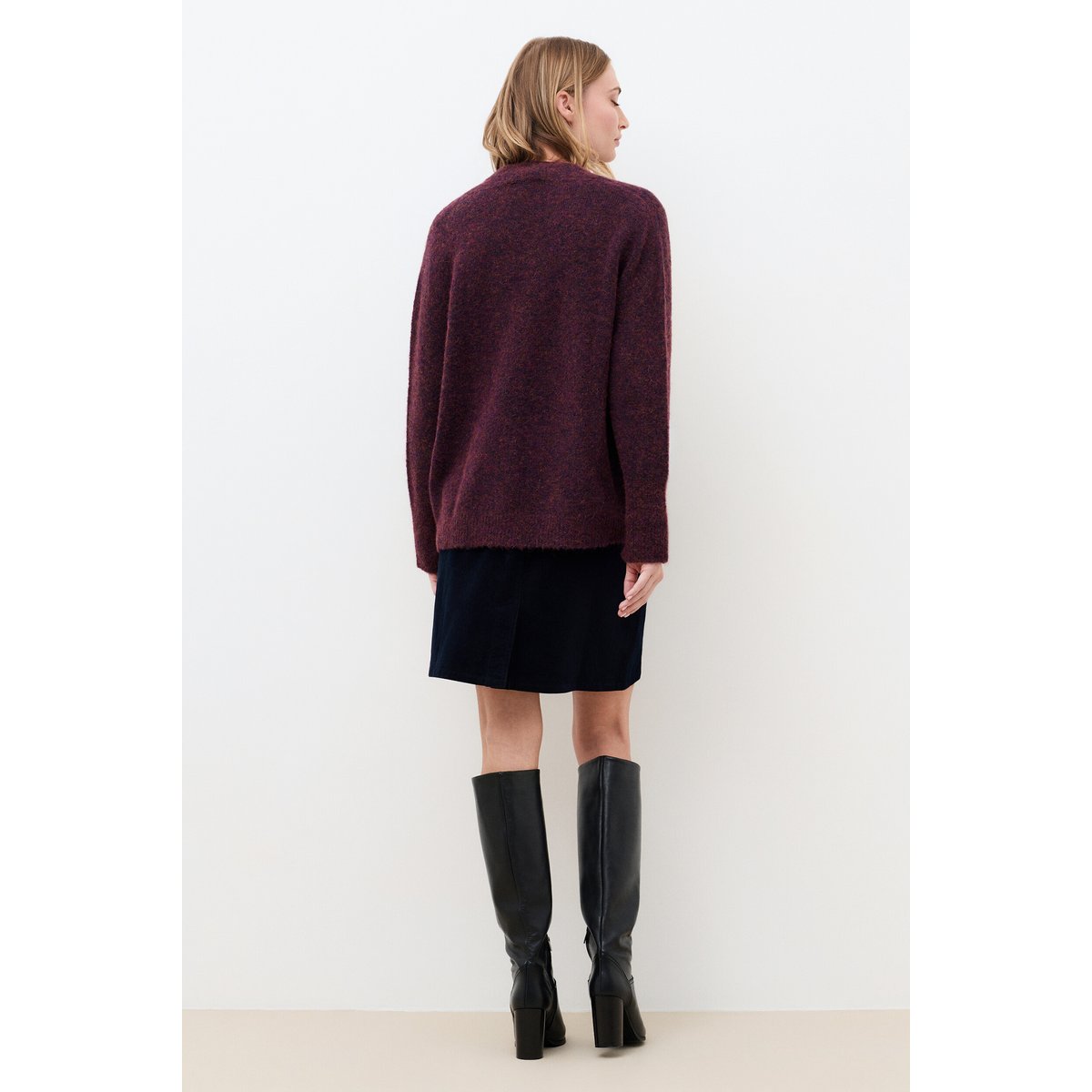 Gilet large en alpaga MGILDA prune, CAROLL