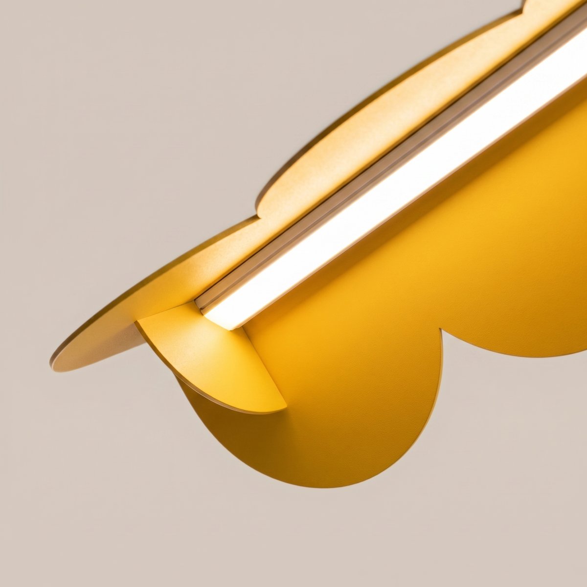 Suspension Aluminium Jaune LED 1 Biscuit jaune, EDEN