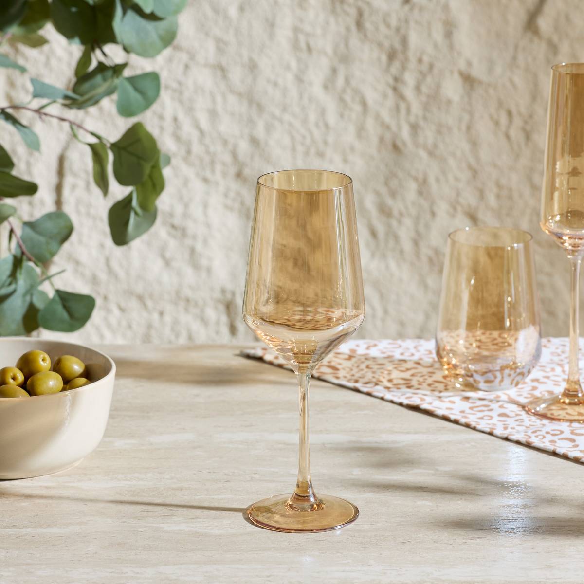 Lot de 4 verres à vin en verre AMBRE ambre, ATMOSPHERA