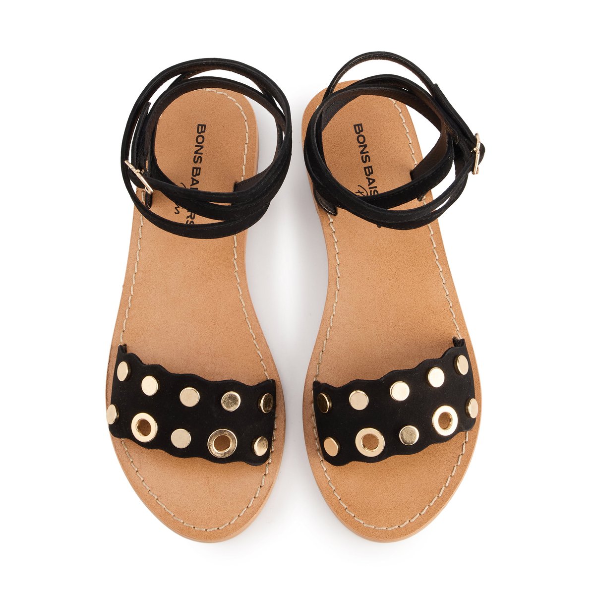 Sandales En Cuir Sophie noir, BONS BAISERS
