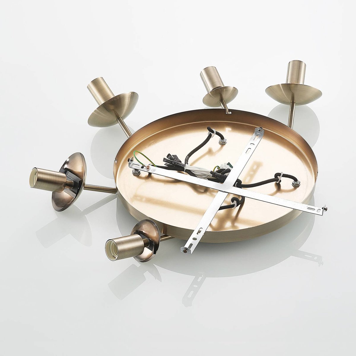 Suspension en verre vintage, Teeja ambre, laiton ancien, LINDBY