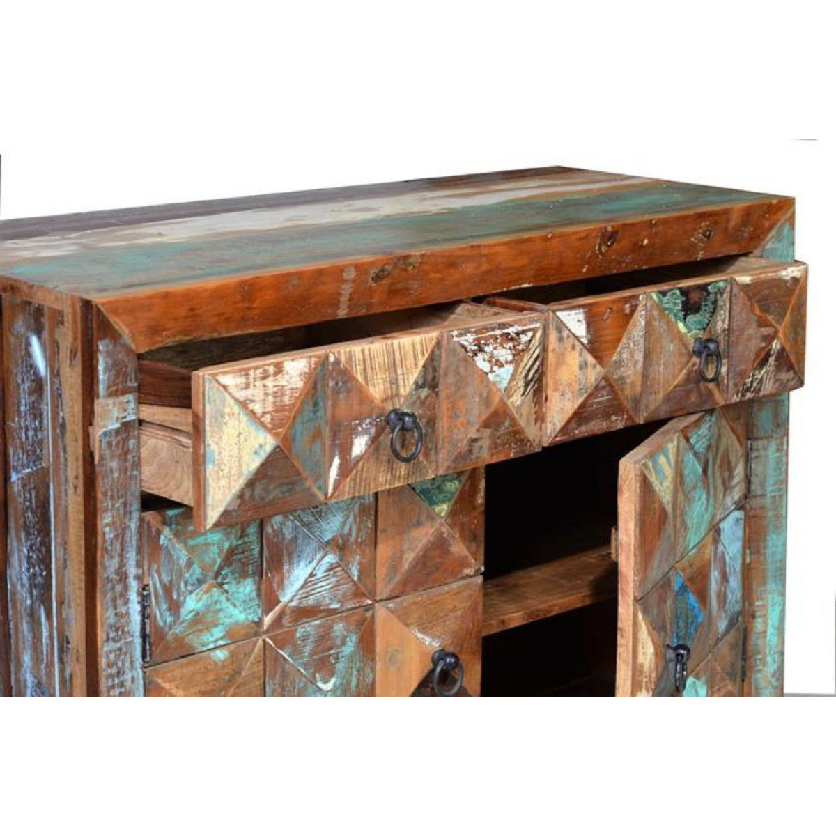 Buffet 2 tiroirs - DRISELLA marron, DECORATION D’AUTREFOIS