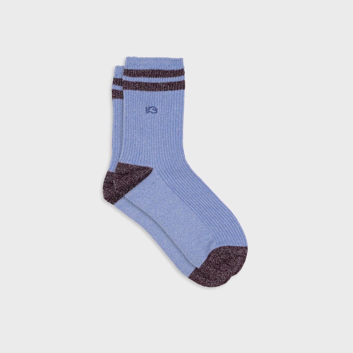 Chaussettes en coton peigné VINTAGE bleu gris, BILLYBELT