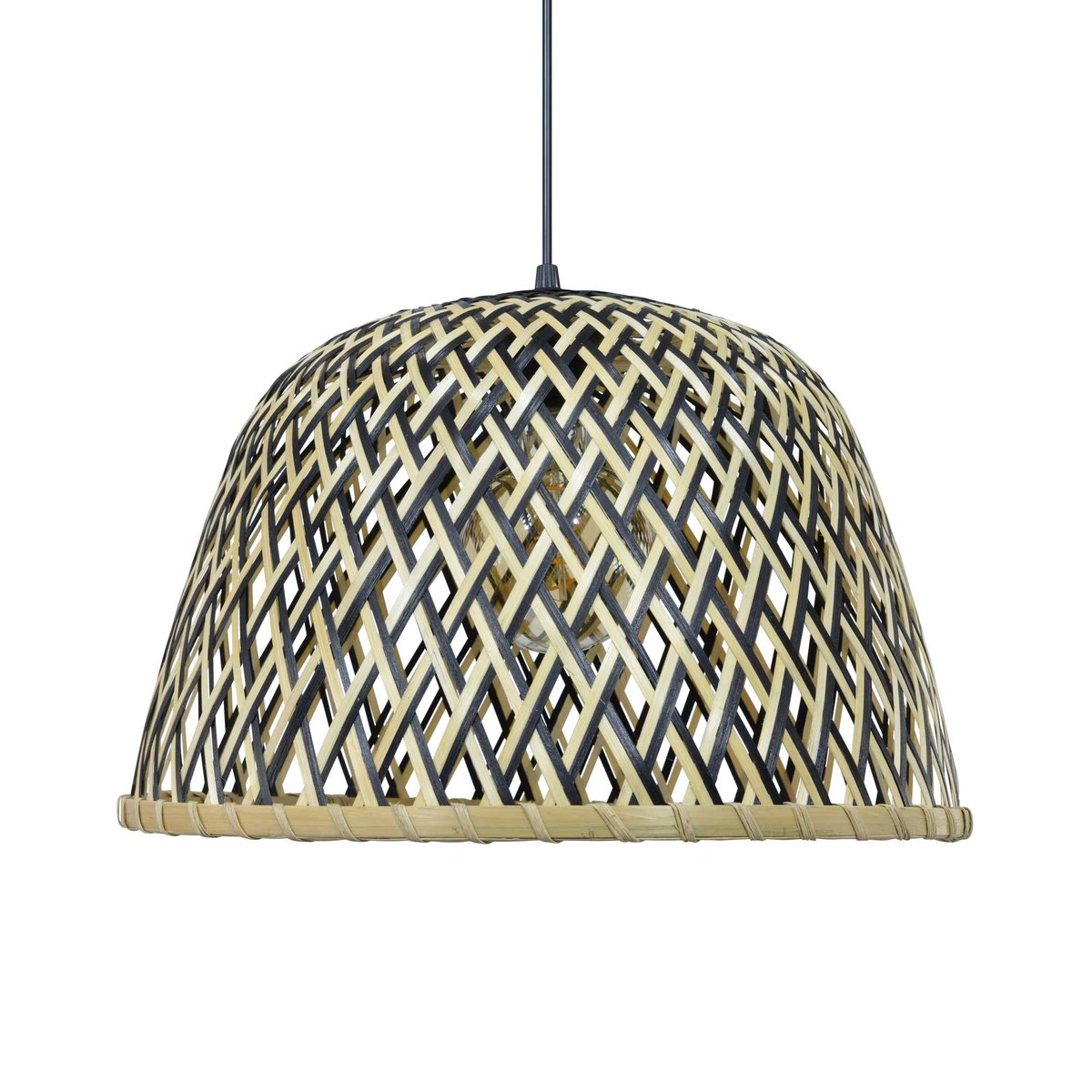 Suspension en bambou bicolore, LINELLE noir et naturel, C-CREATION