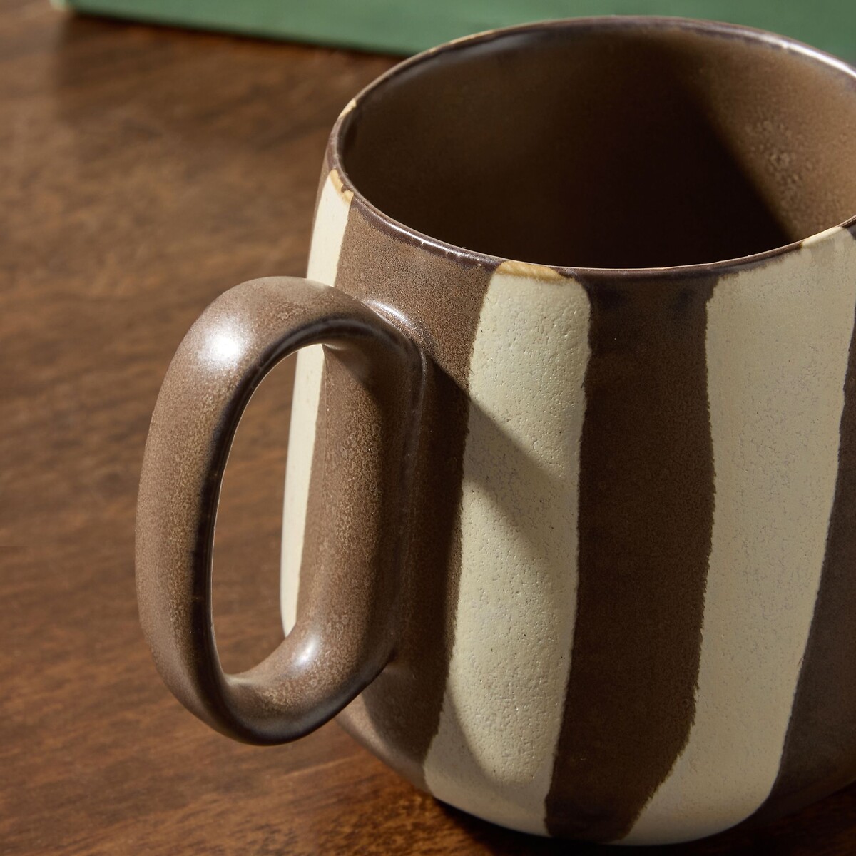 MADE.COM Set of 4 Mafalda Mugs in Stripe brown , MADE