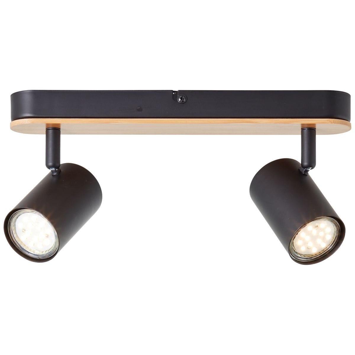 Plafonnier NIELS noir mat-naturel, BRILLIANT