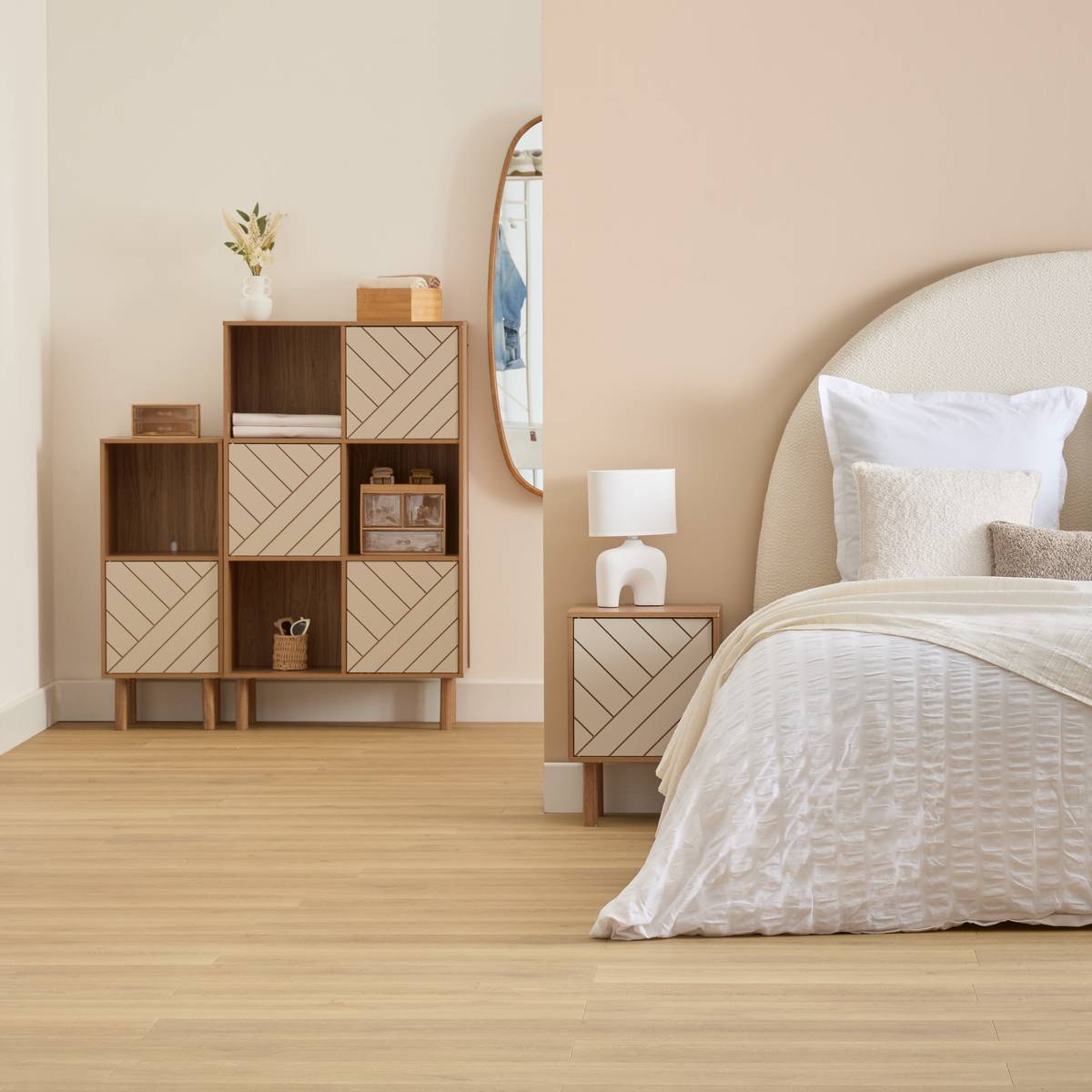 Étagère 6 cases et 3 portes motif rayé MIX'N'MATCH marron, 5FIVE SIMPLY SMART