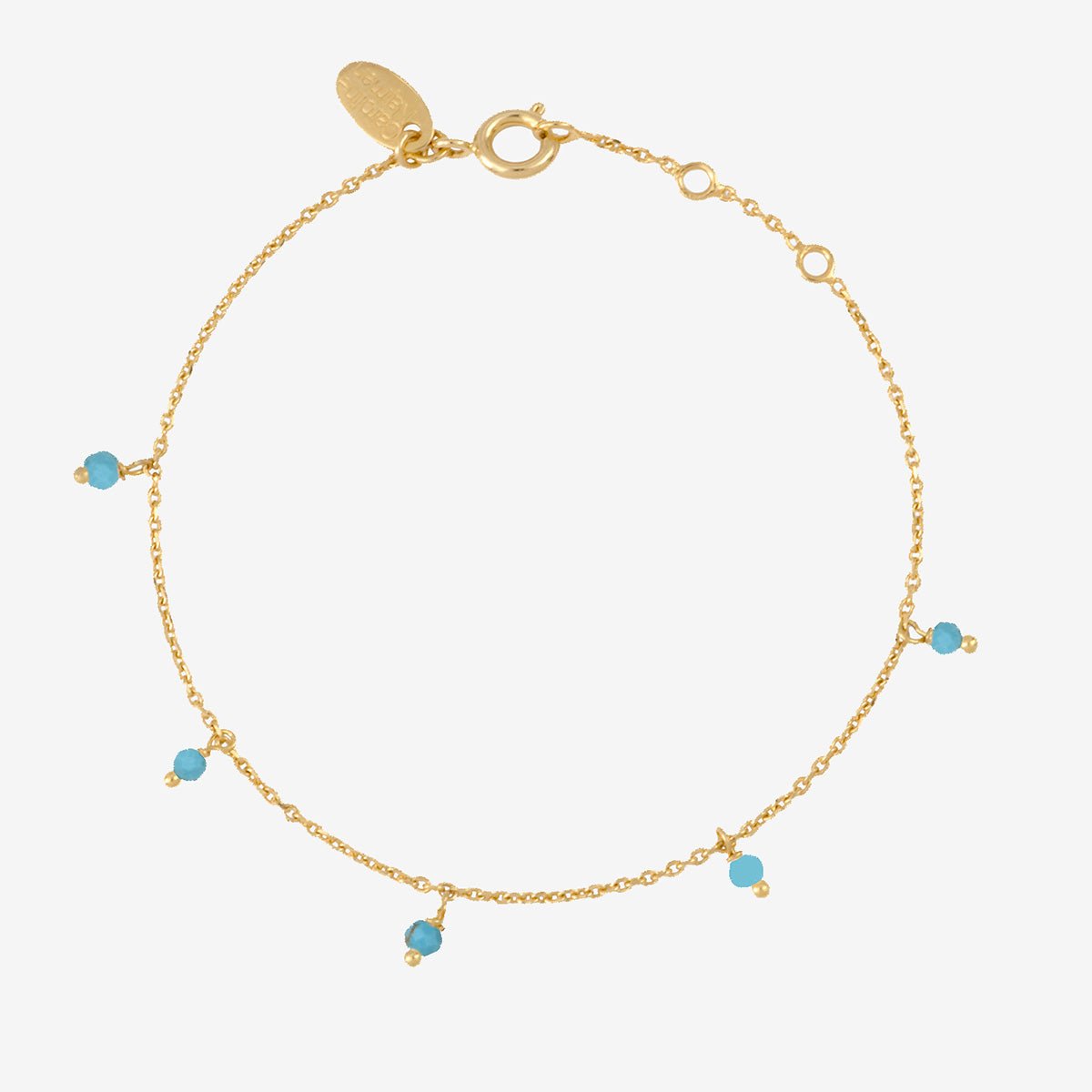 Bracelet doré tourmaline rose - milady bleu, CAROLINE NAJMAN