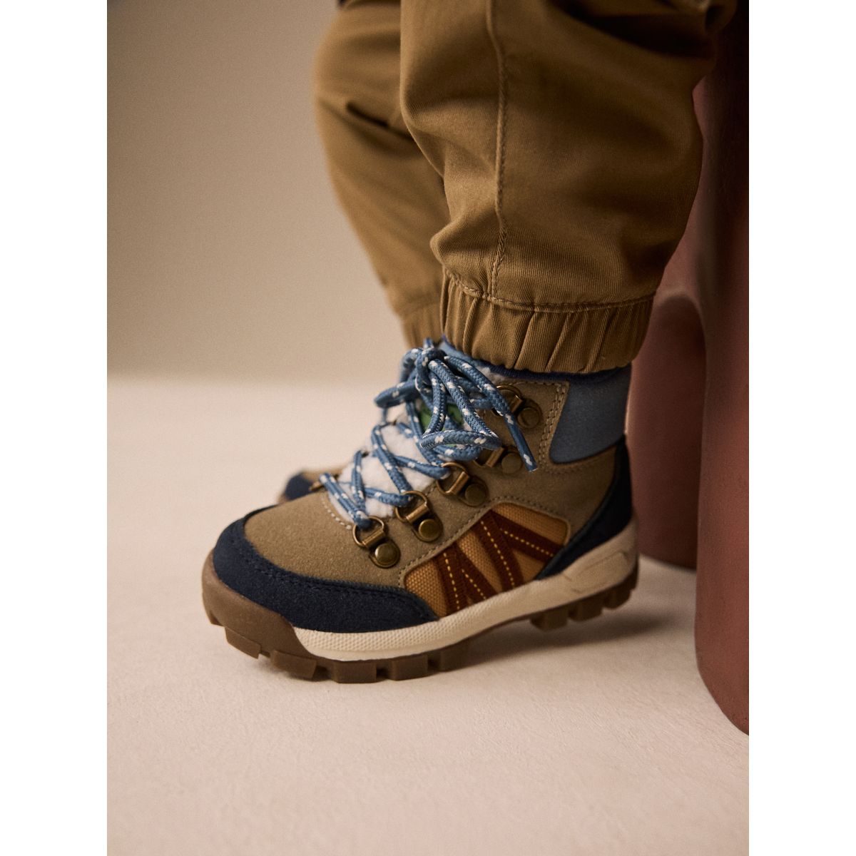 Bottines de marche à lacets bleu, NEXT