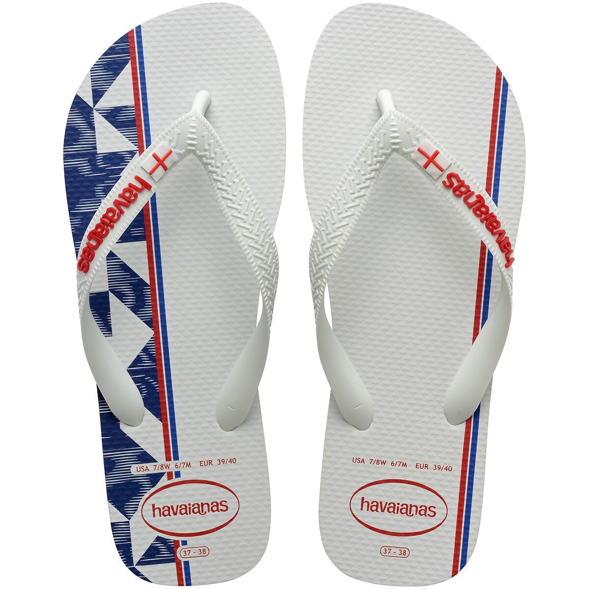 Teenslippers WK Hav. Nations England wit/rood/blauw, HAVAIANAS