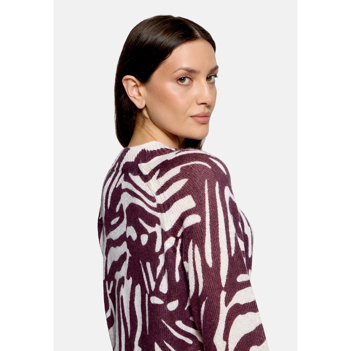 Pull-over en maille à imprimé animalier dark red/cream, BETTY & CO