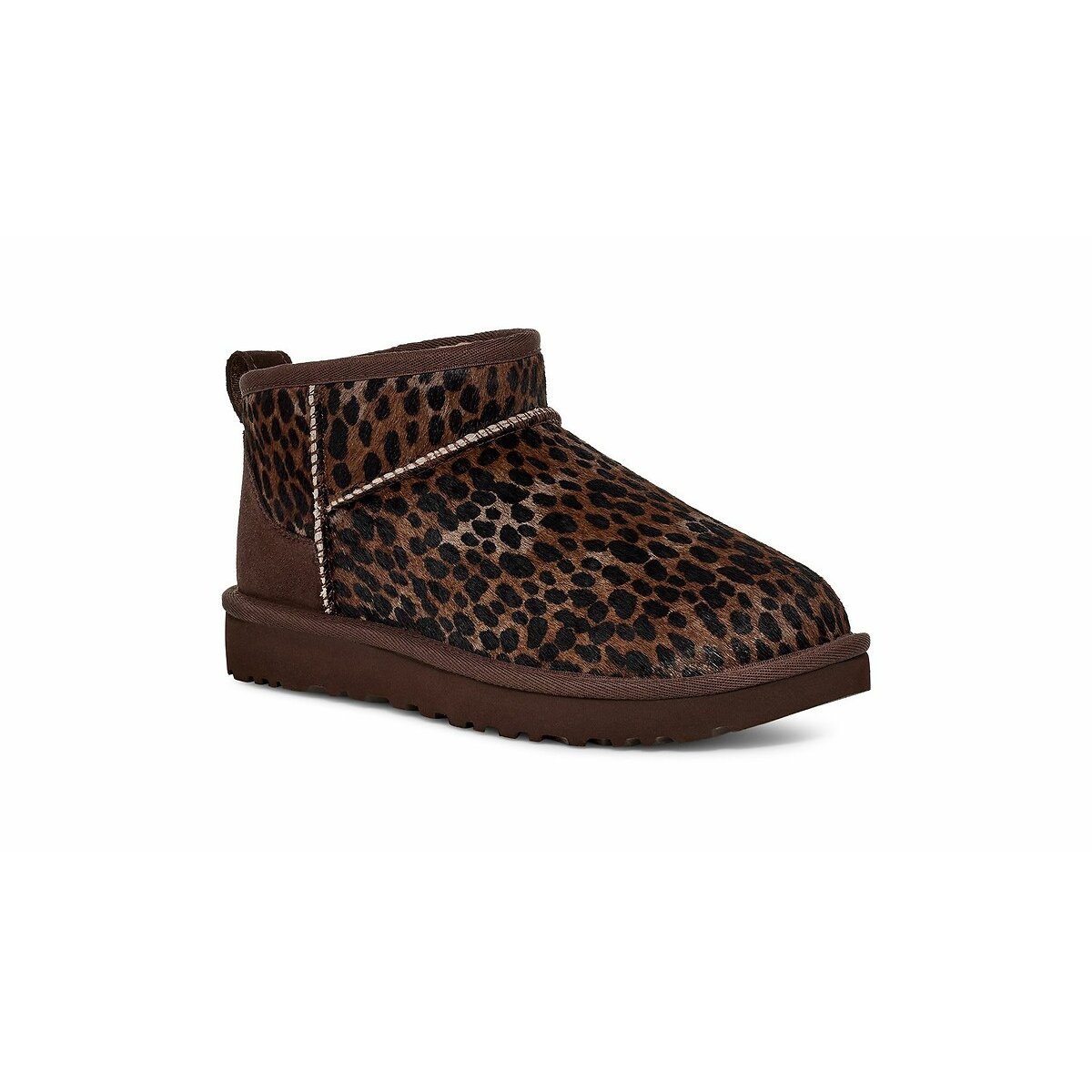 Boots cuir Classic Ultra Mini Caspian imprimé marron, UGG