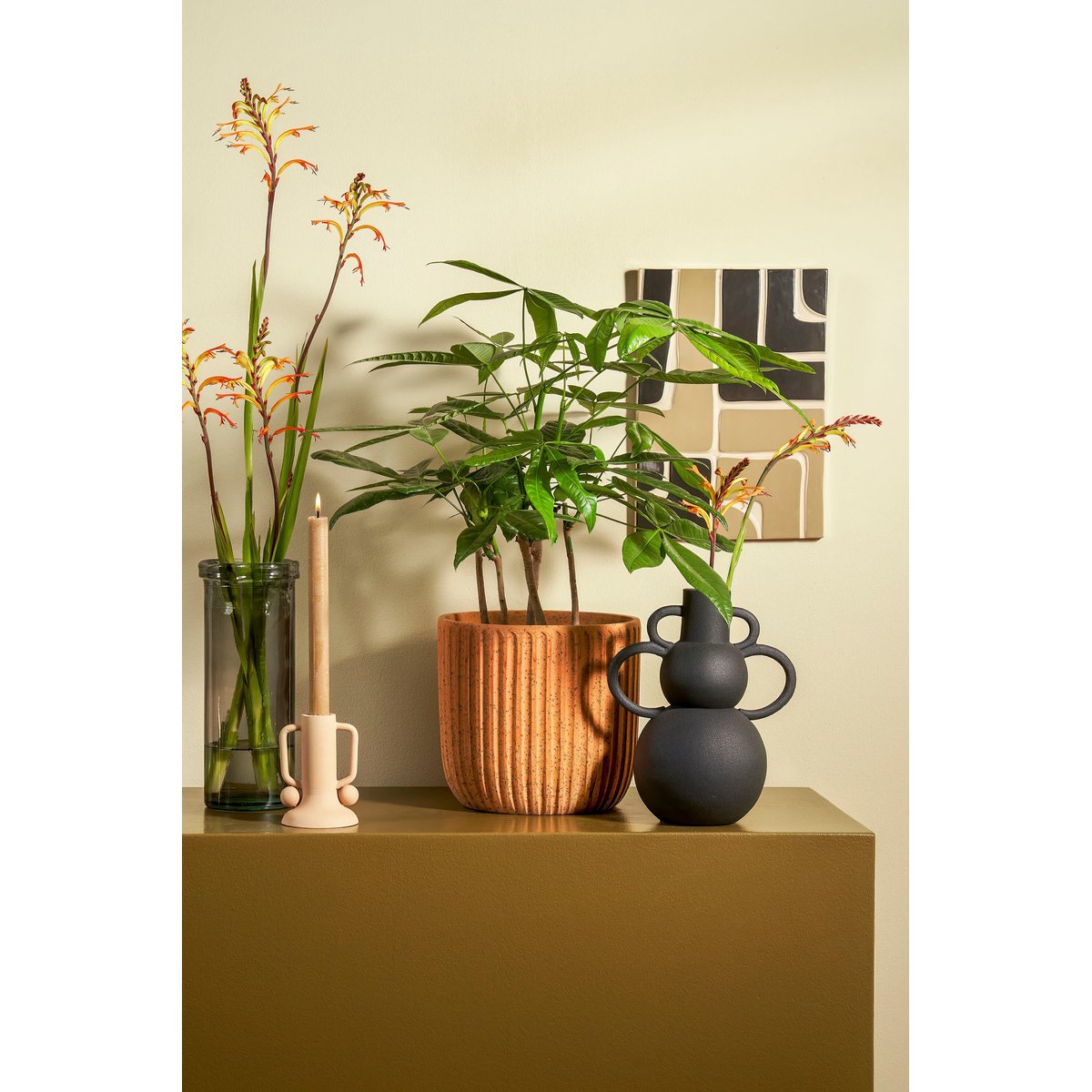 Bougeoir ULA beige, MICA DECORATIONS