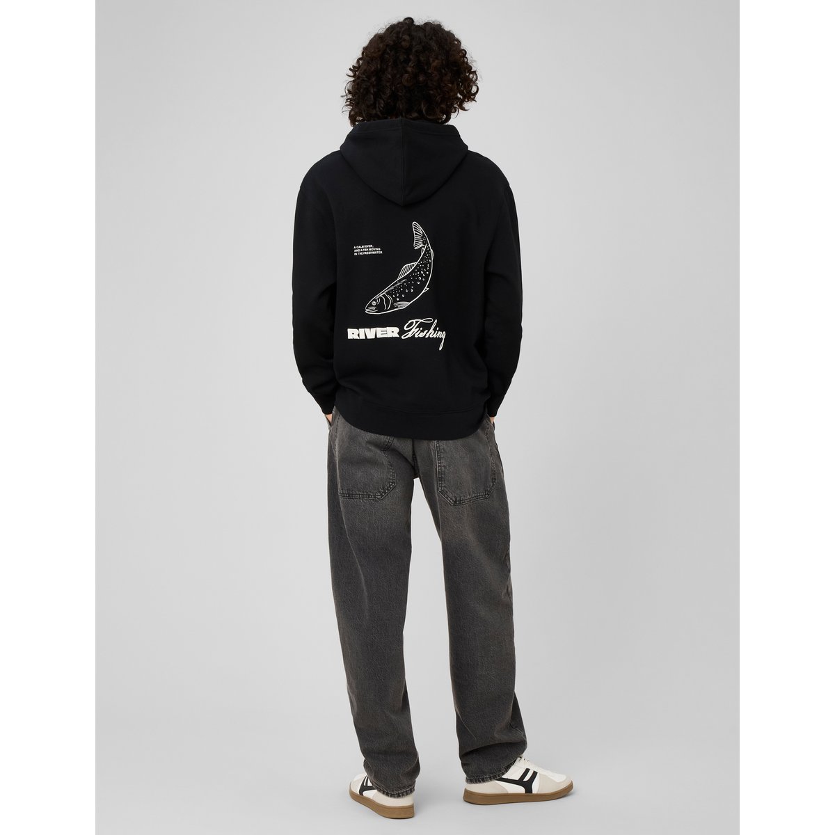 Sweat imprimé devant/dos noir, BZB