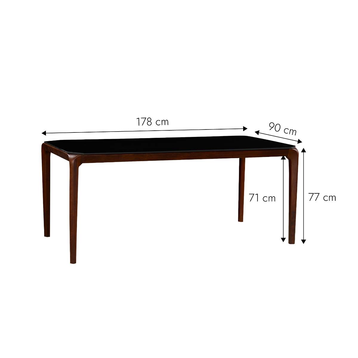 Table à manger en bois de manguier et en verre CARRIE bois foncé, MADE IN MEUBLES