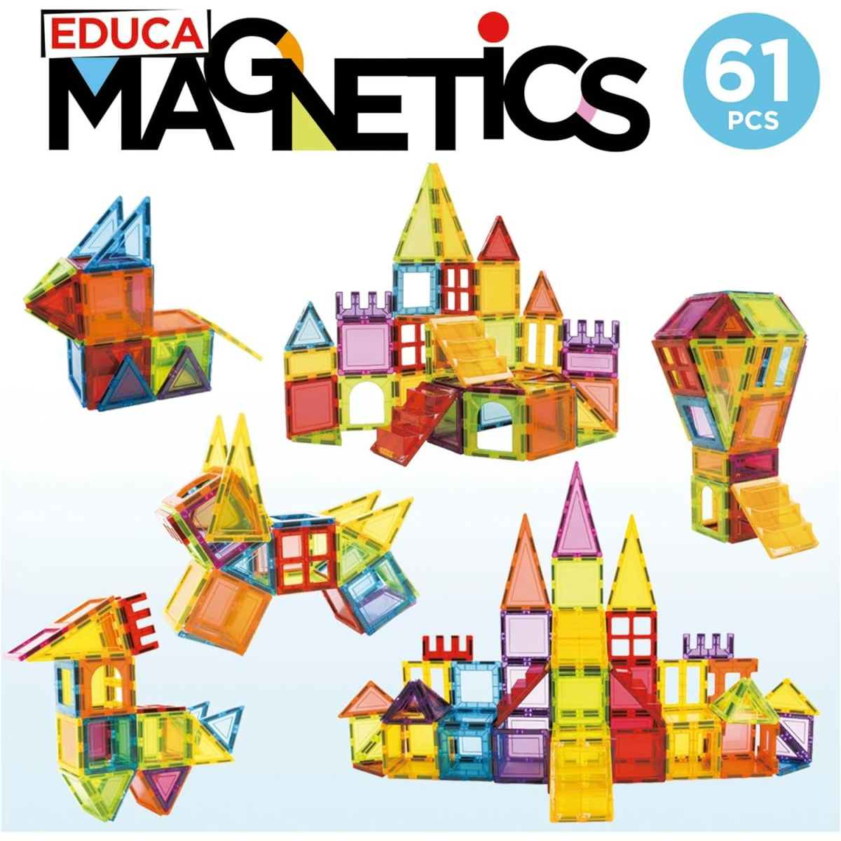 Educa Magnetics 61 pièces couleur unique, EDUCA