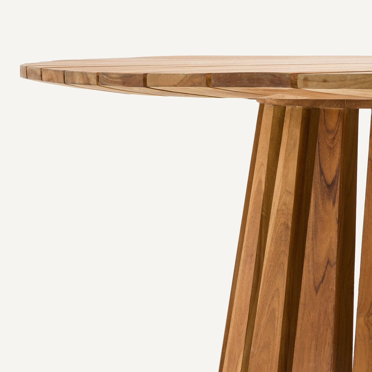 Table de jardin ronde, en teck massif, 6 personnes, VELIZY naturel, AM.PM