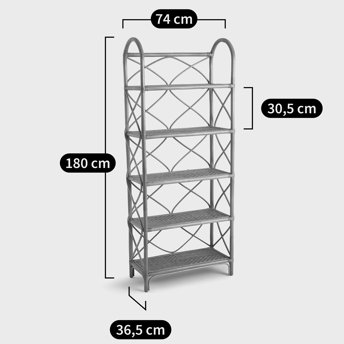 Libreria a 5 ripiani, rattan, Malu naturale , LA REDOUTE INTERIEURS