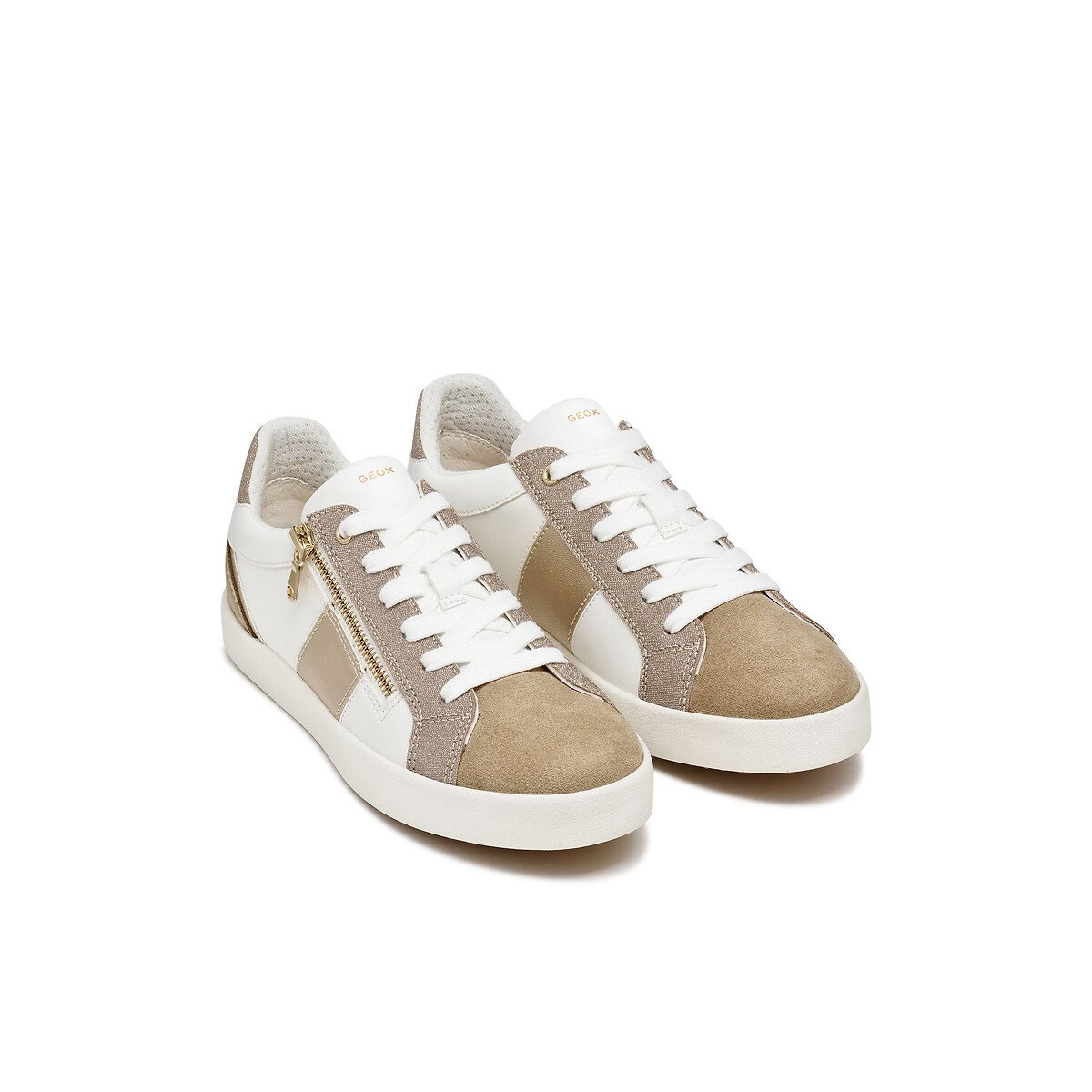 Baskets respirantes zippées, BLOMIEE blanc/beige, GEOX