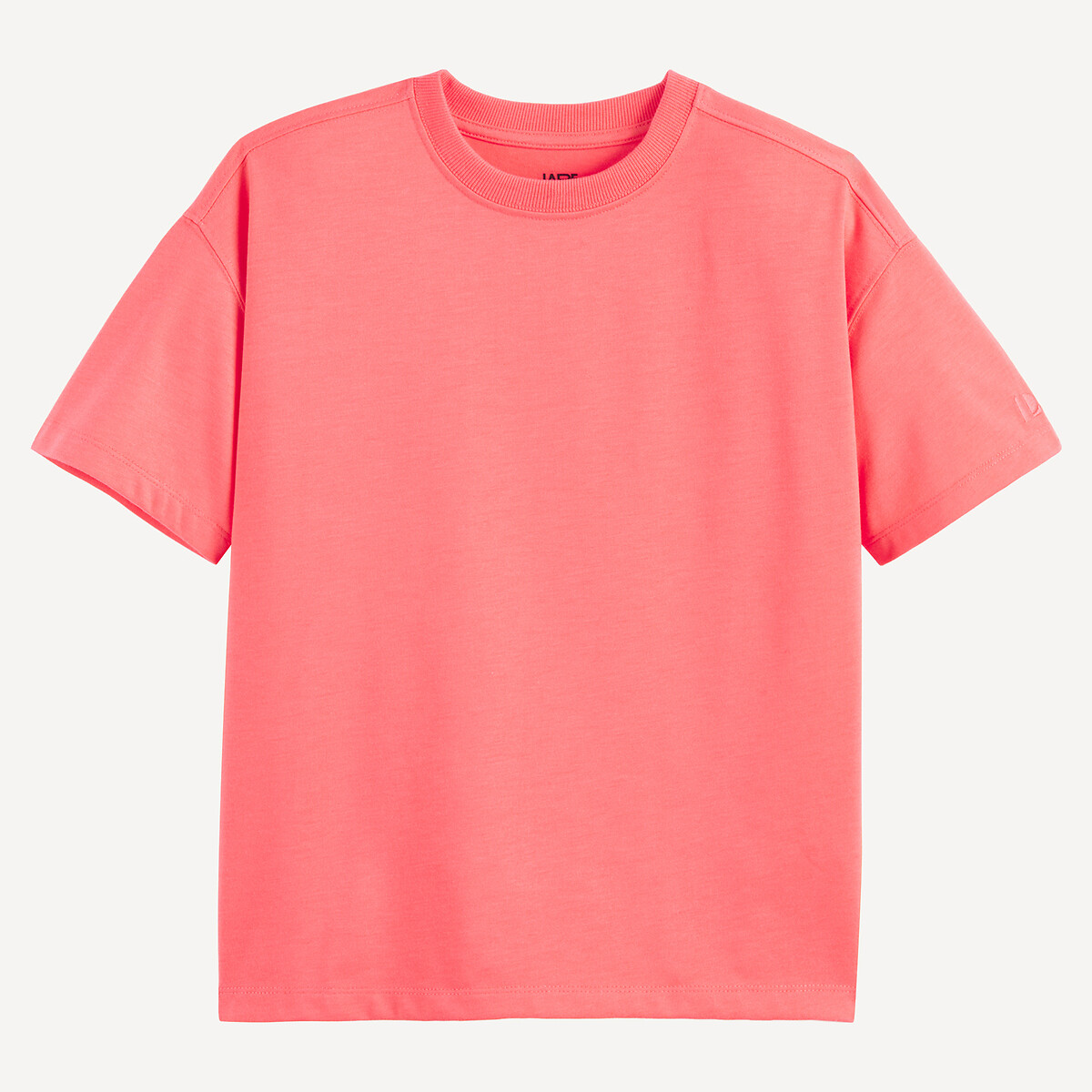 Camiseta oversize, cuello redondo, manga corta, motivo bordado, de punto grueso rosa , LA REDOUTE COLLECTIONS