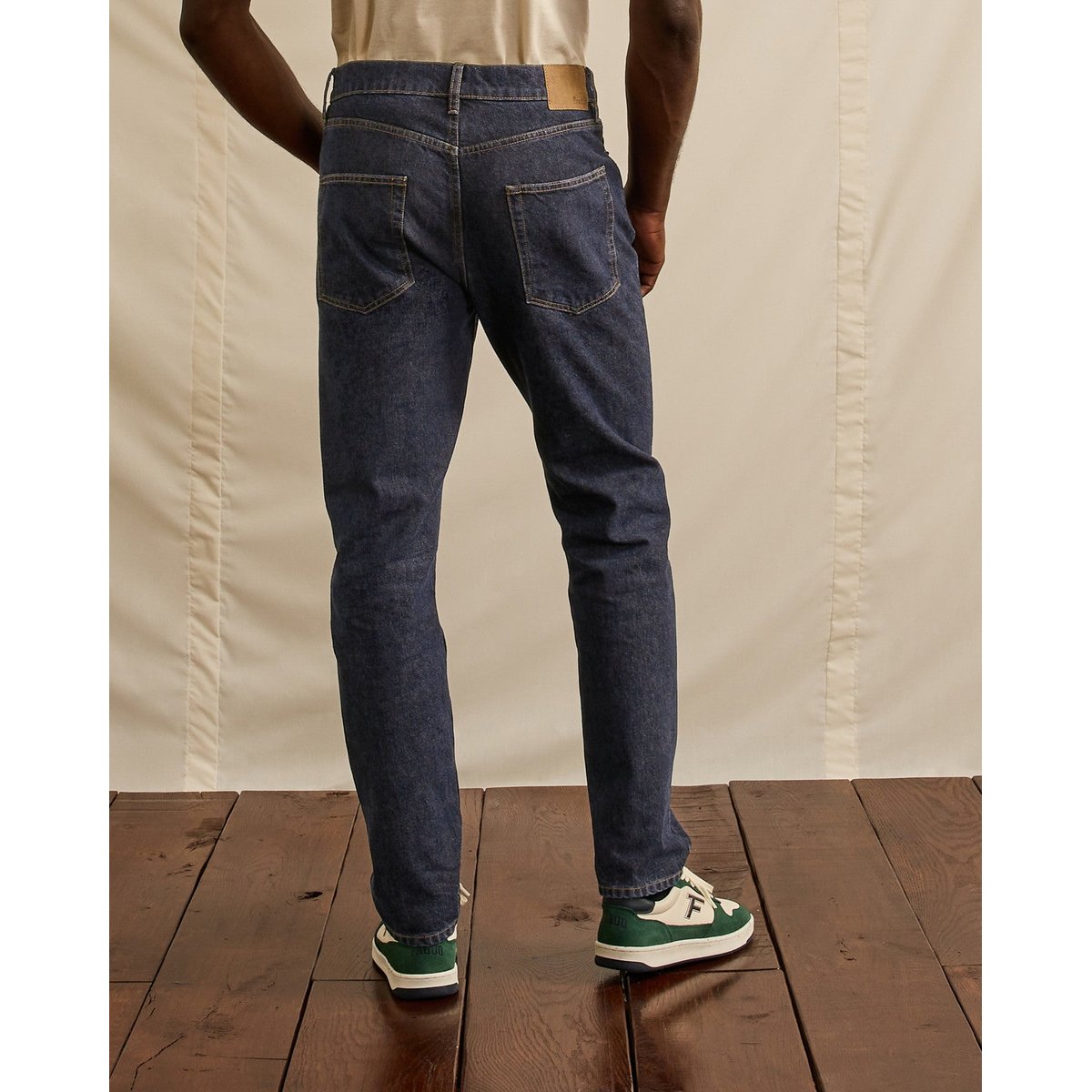 Jean coupe fuselée coton DENIM TAPERED bleu, FAGUO