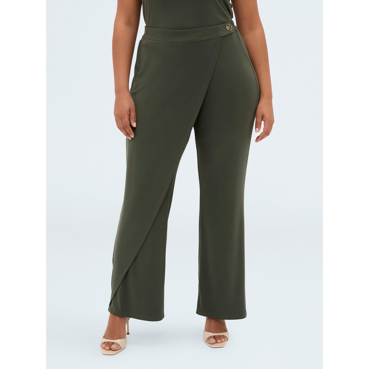 Pantalon avec fermeture portefeuille verde militare, FIORELLA RUBINO