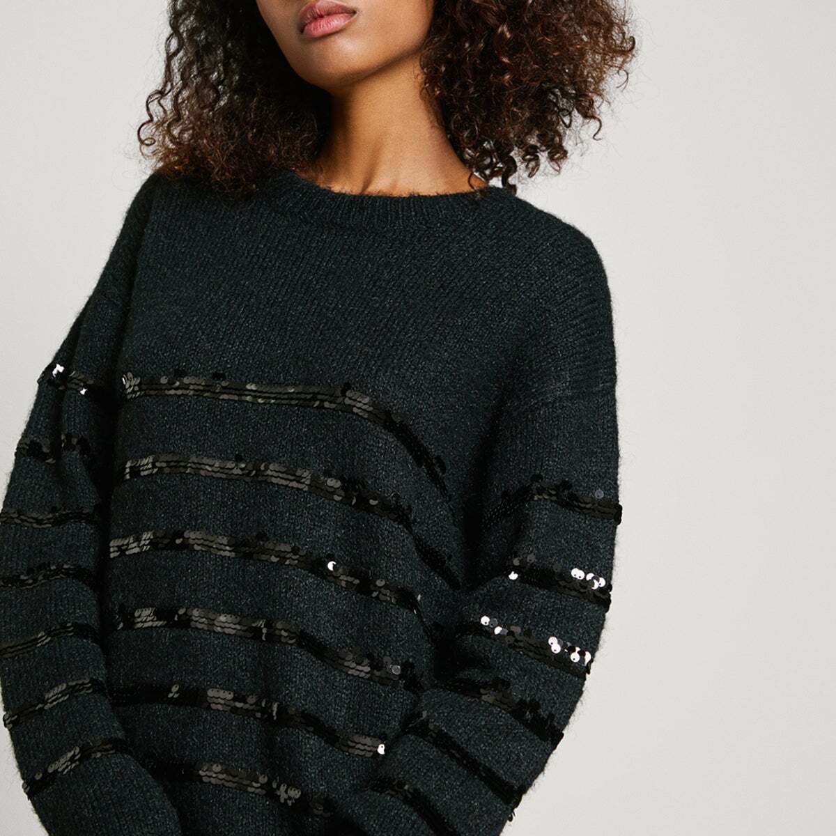 Pull À Sequins En Maille noir, PEPE JEANS