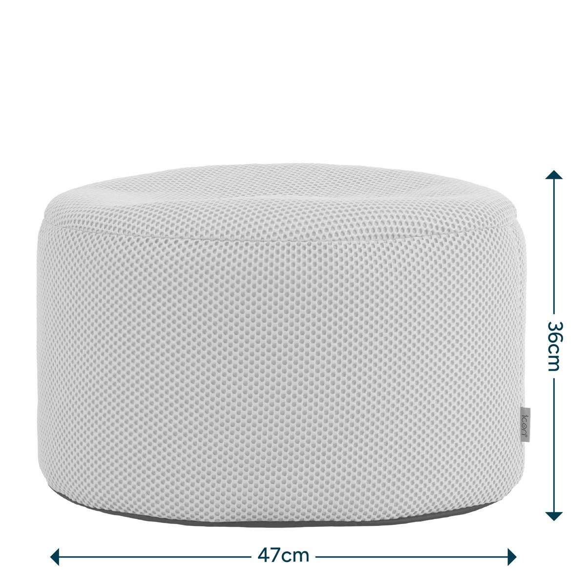 Pouf repose-pieds de gaming rond en mesh tech Oeko-Tex® - MILANO rose pastel, ICON