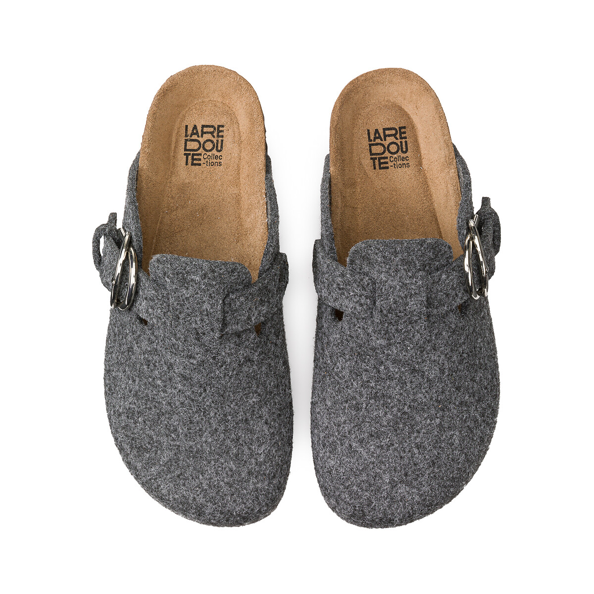 Mules sabots en feutre gris foncé, LA REDOUTE COLLECTIONS