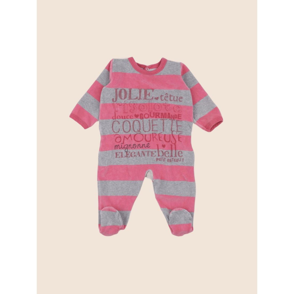 Pyjama velours - Très bon état rose, PETIT BATEAU
