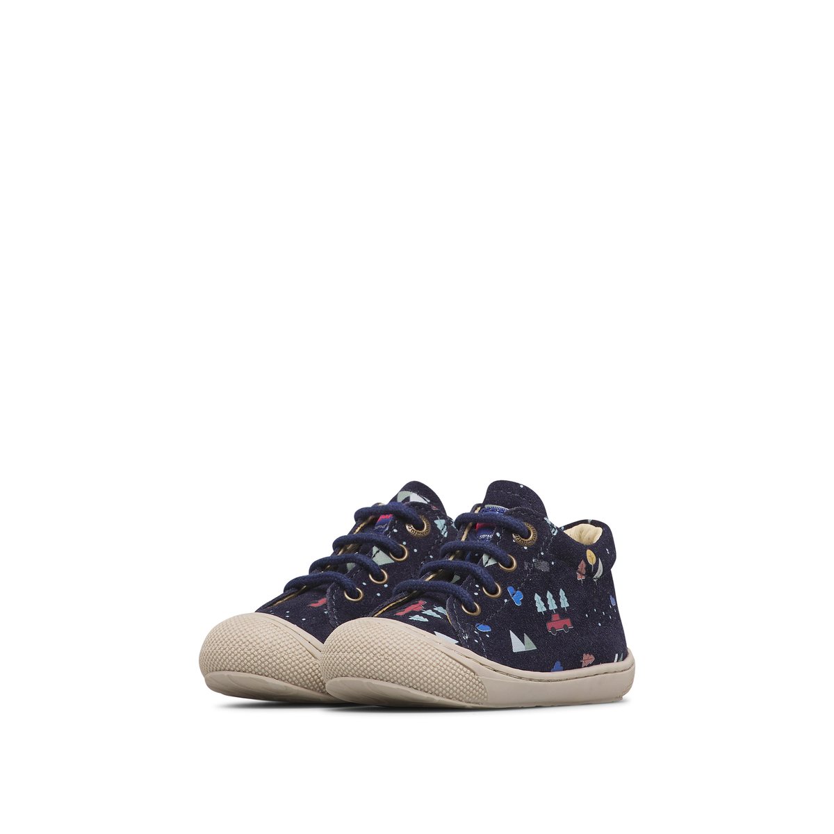 Chaussures premiers pas en suède COCOON marine-céleste, NATURINO