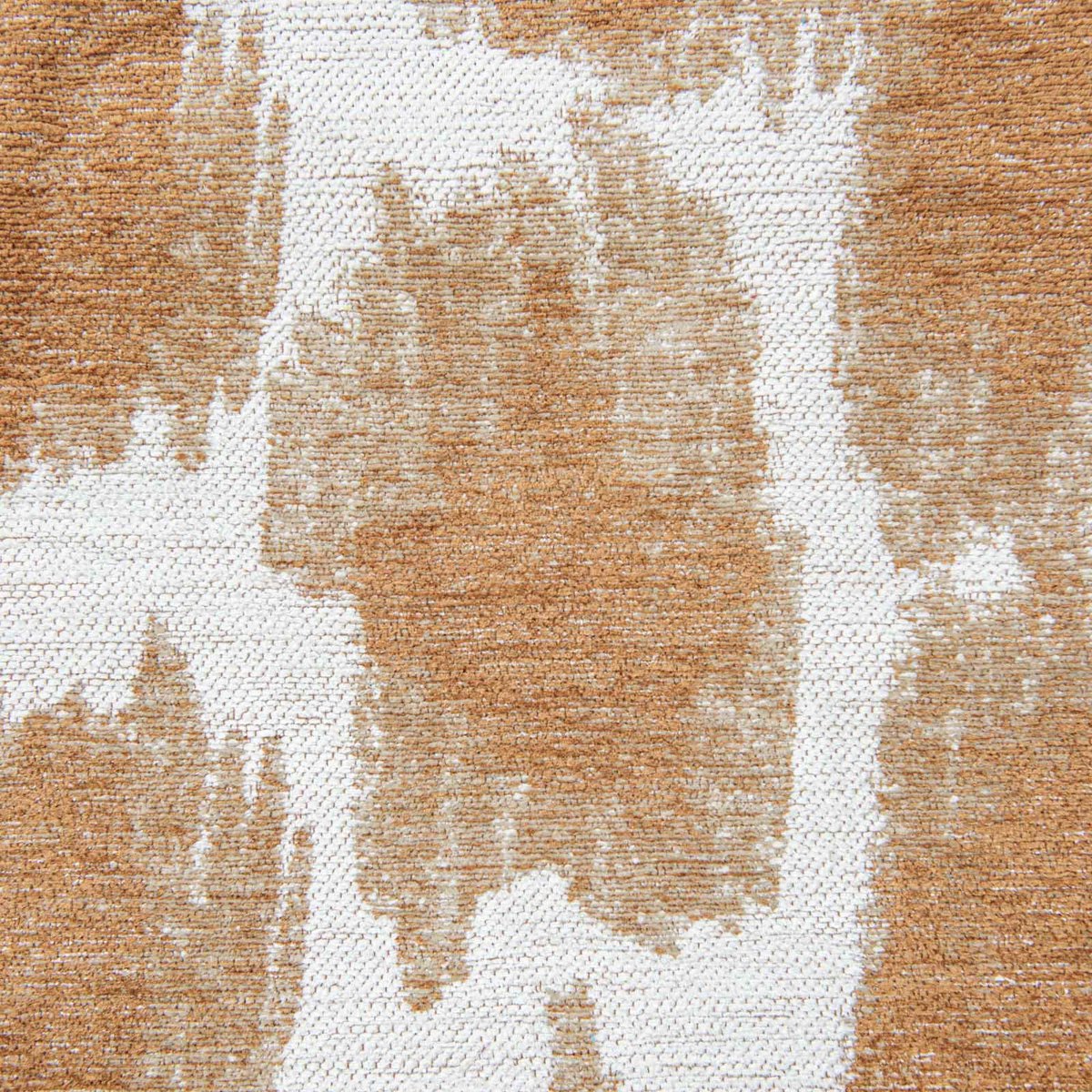 Tapis rectangulaire jacquard, IKAT doré sable sur fond blanc, RECOLLECTION