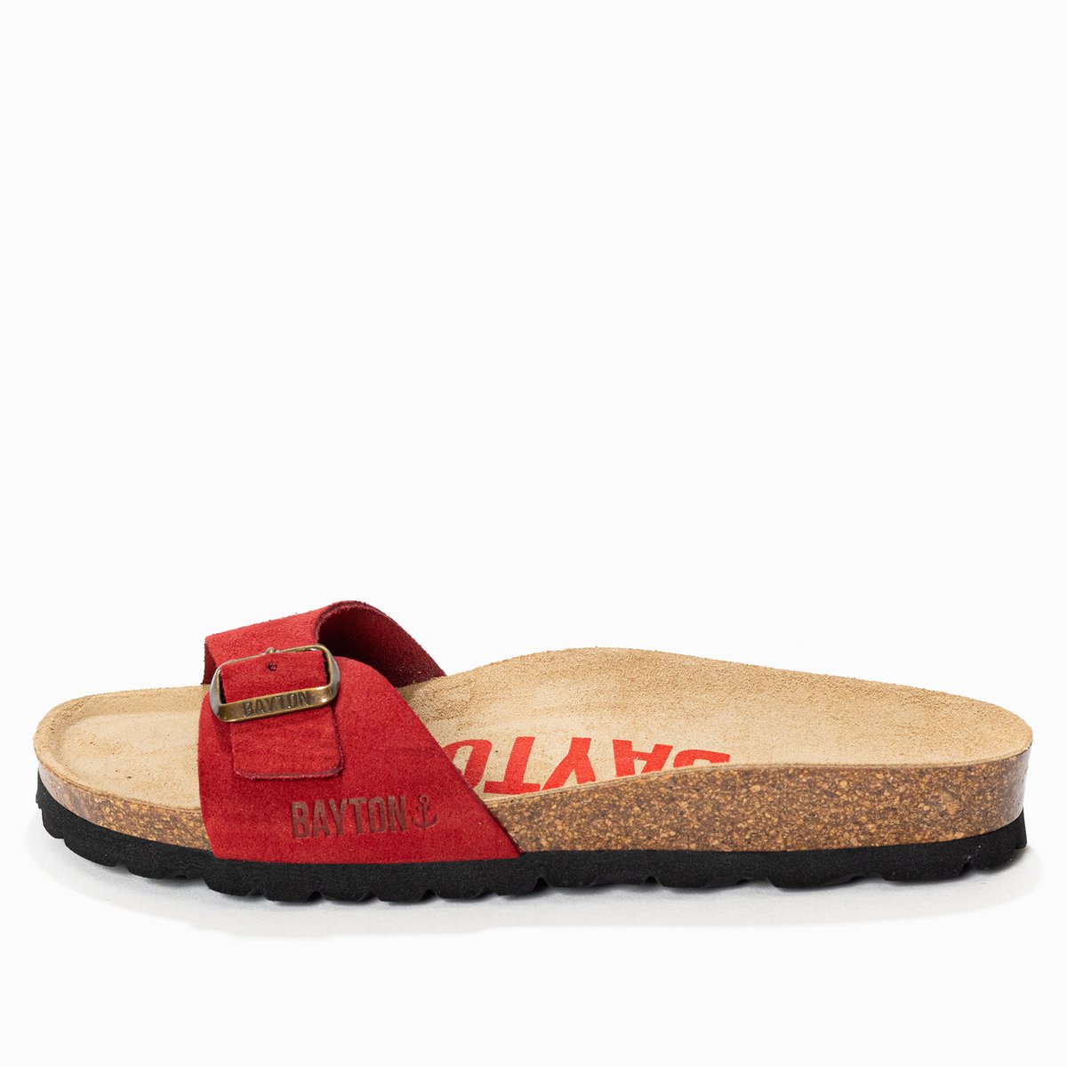 Sandales en cuir suédé ZEPHYR rouge, BAYTON