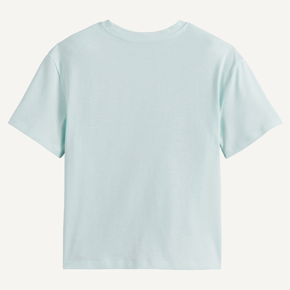 T-shirt col rond, motif plage et message imprimés vert d'eau, LA REDOUTE COLLECTIONS