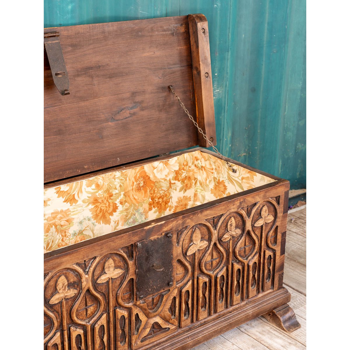 Coffre en bois Lucien N°156 - Bon état bois foncé, DEBONGOUT