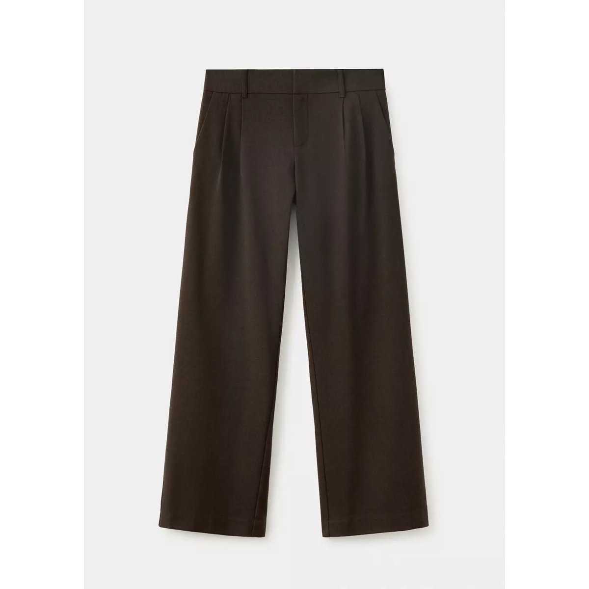Pantalon droit pinces marron, MANGO TEEN