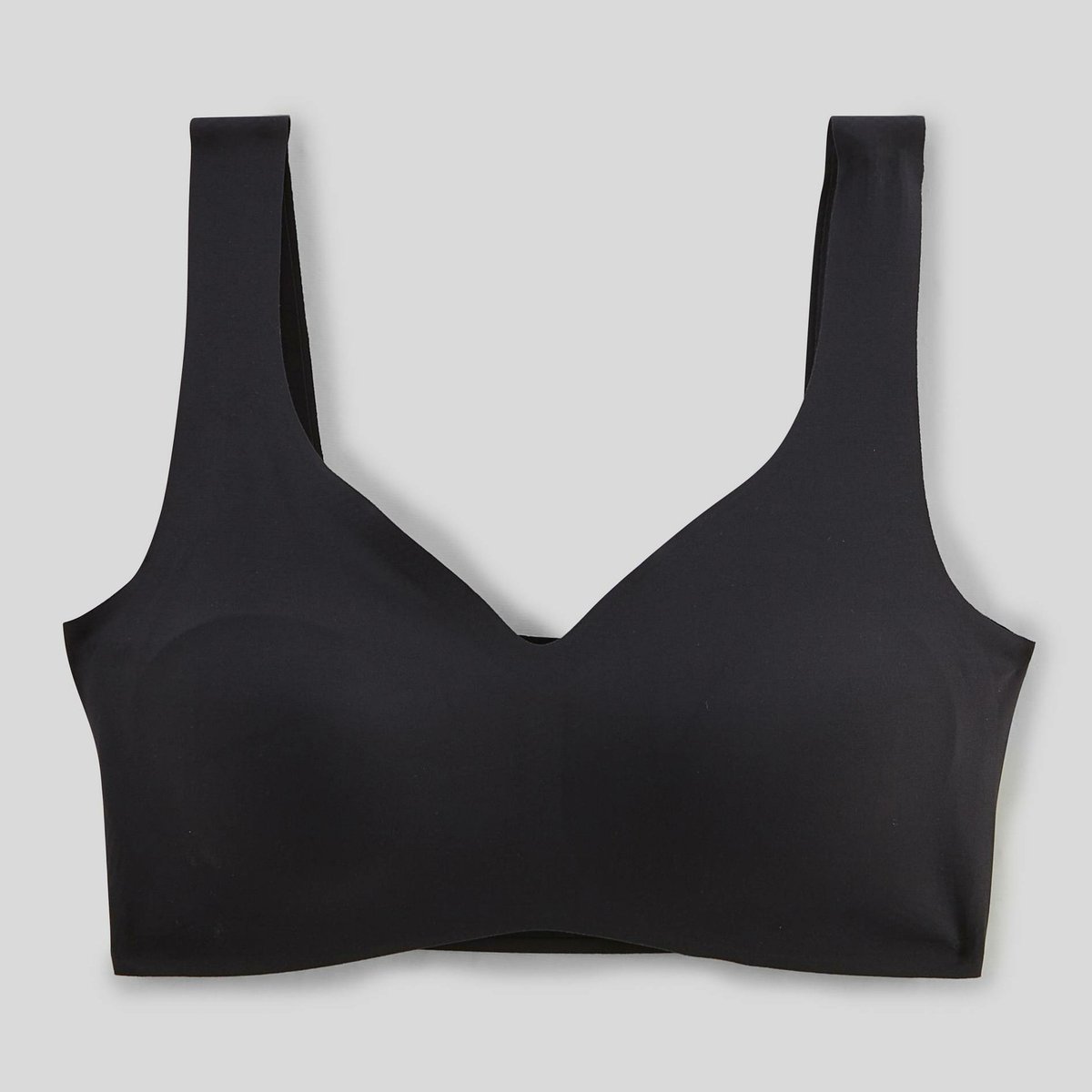 Brassière confort en microfibre avec coques amovibles noir, MONOPRIX