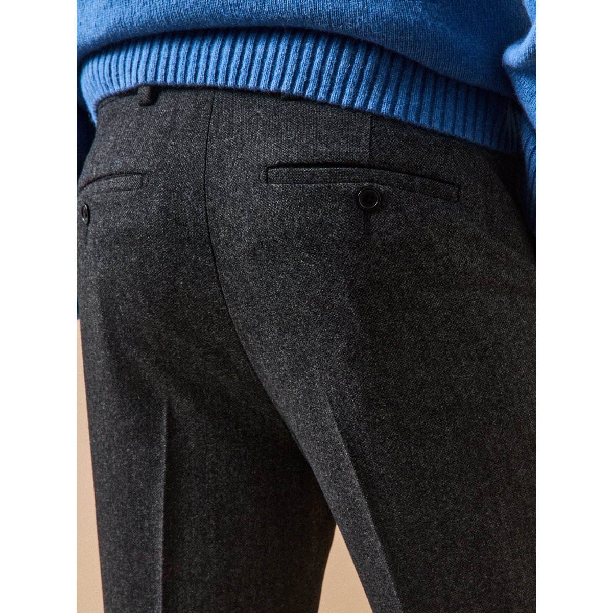 Pantalon lainage caviar gris flannel, CYRILLUS