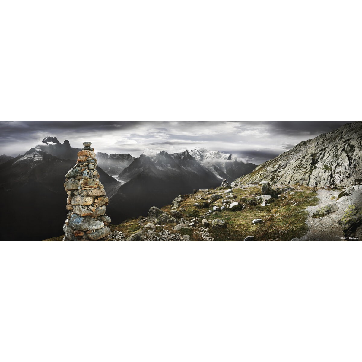 Tableau Mural Mont Blanc Chamonix MONTAGNE tableaux sur toile-gris, CEANOTHE