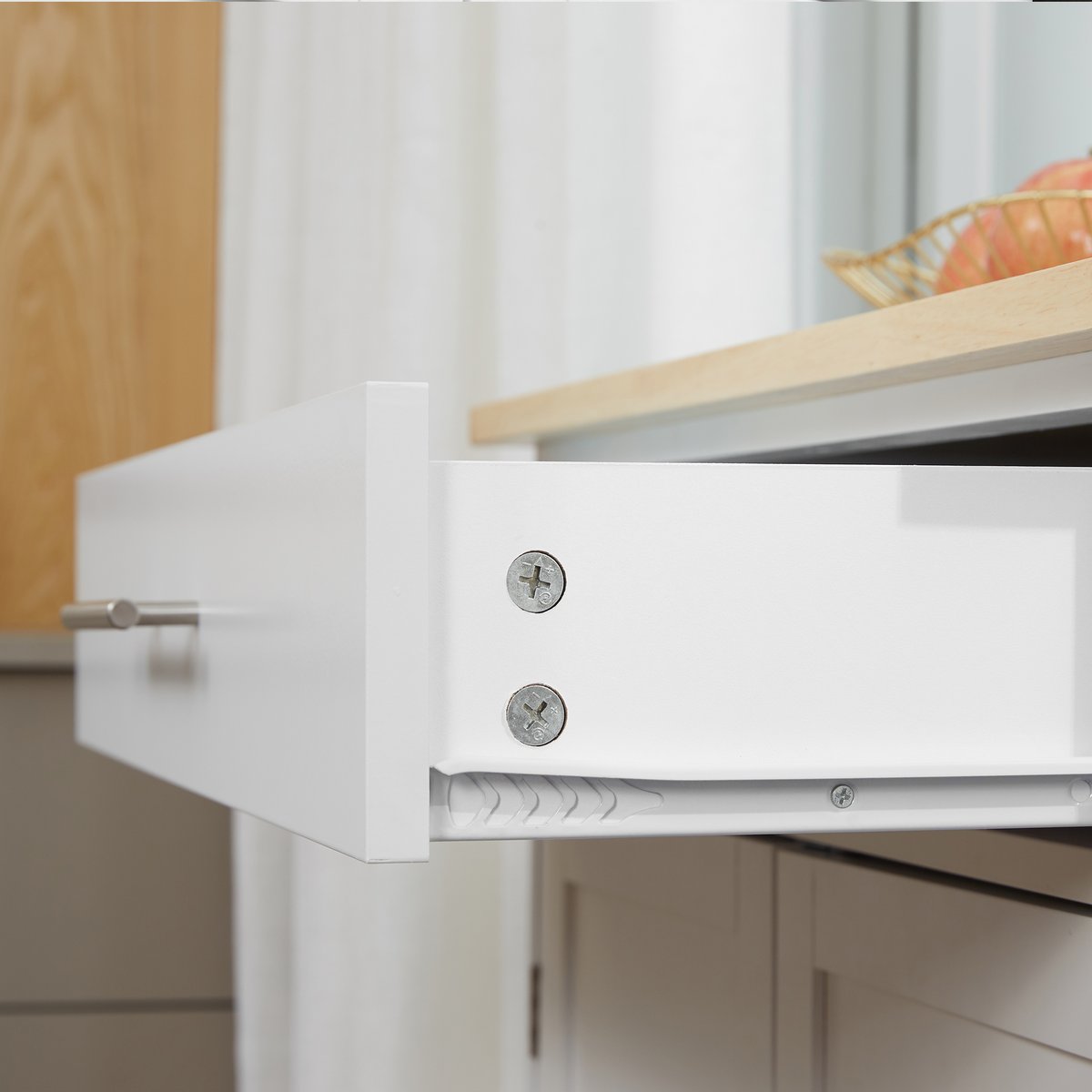 Îlot de cuisine MDF Blanc blanc et bois naturel, HOMCOM