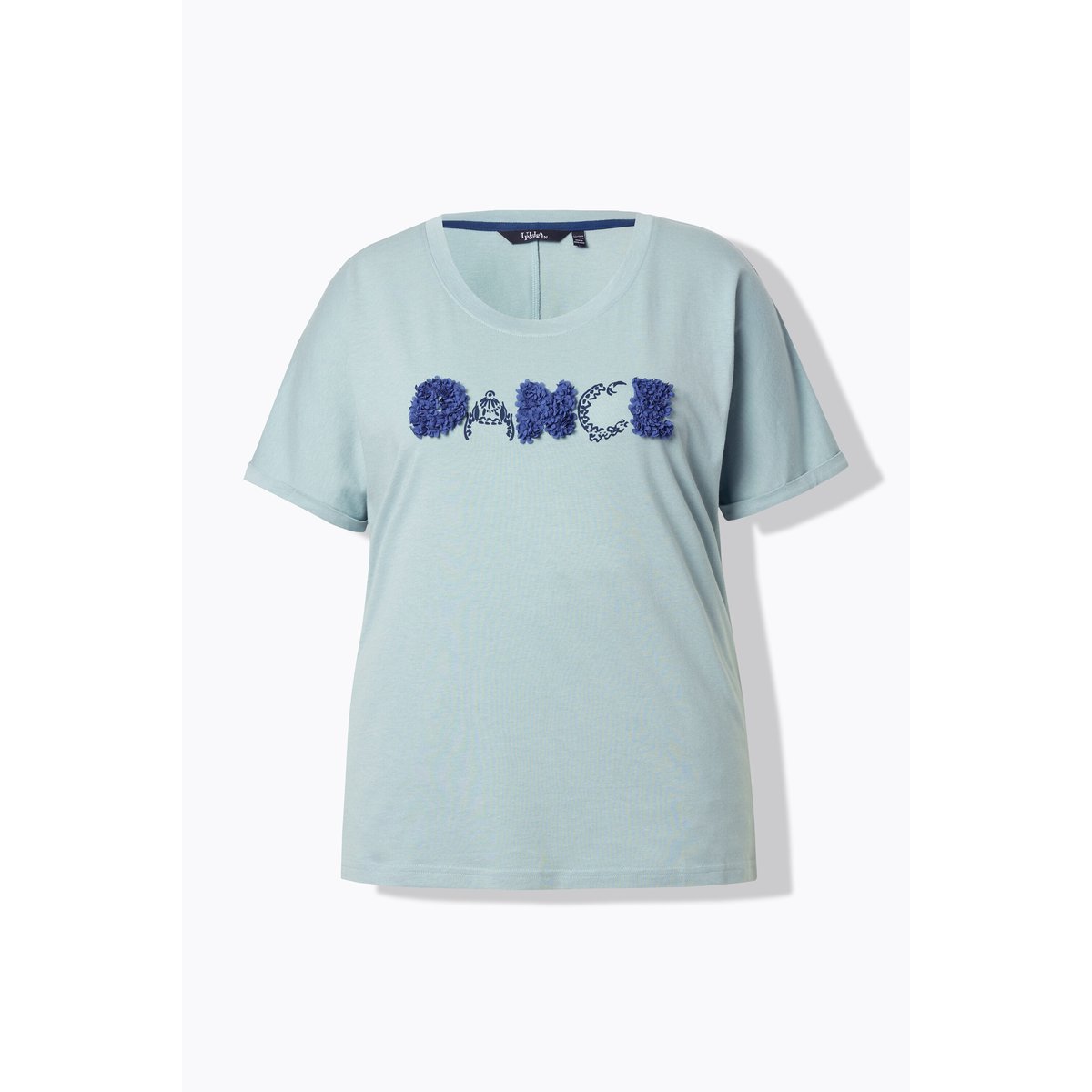 T-shirt oversize avec message vert mousse clair, ULLA POPKEN