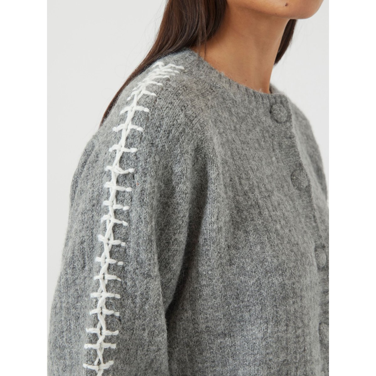 Cardigan En Maille medium grey melange, YAS