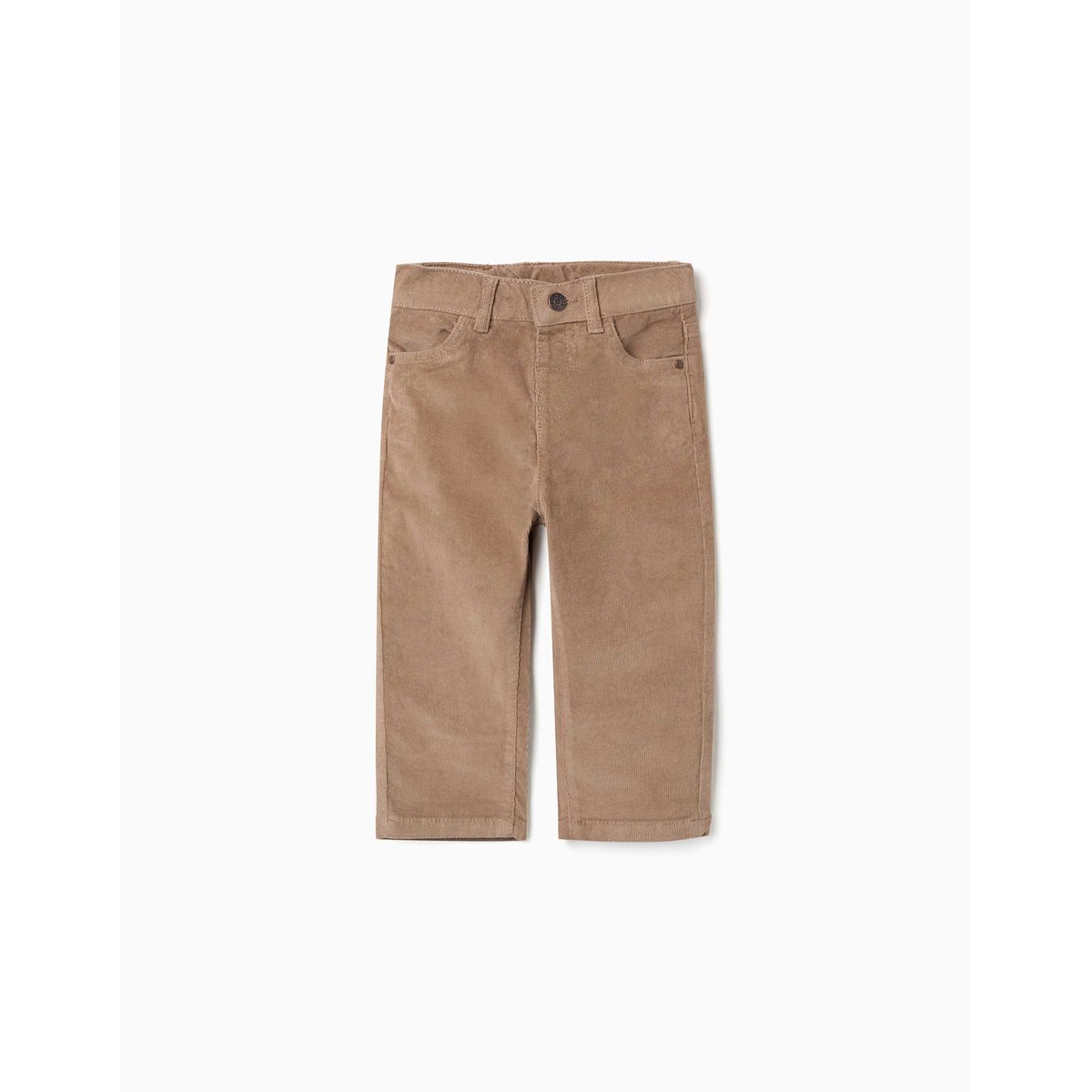 Pantalon à coupe droite en velours côtelé beige, ZIPPY
